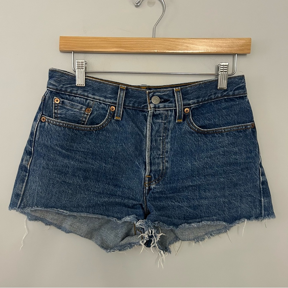 Levi’s White Oak Cone Denim Button Fly Cut Off Jean Shorts